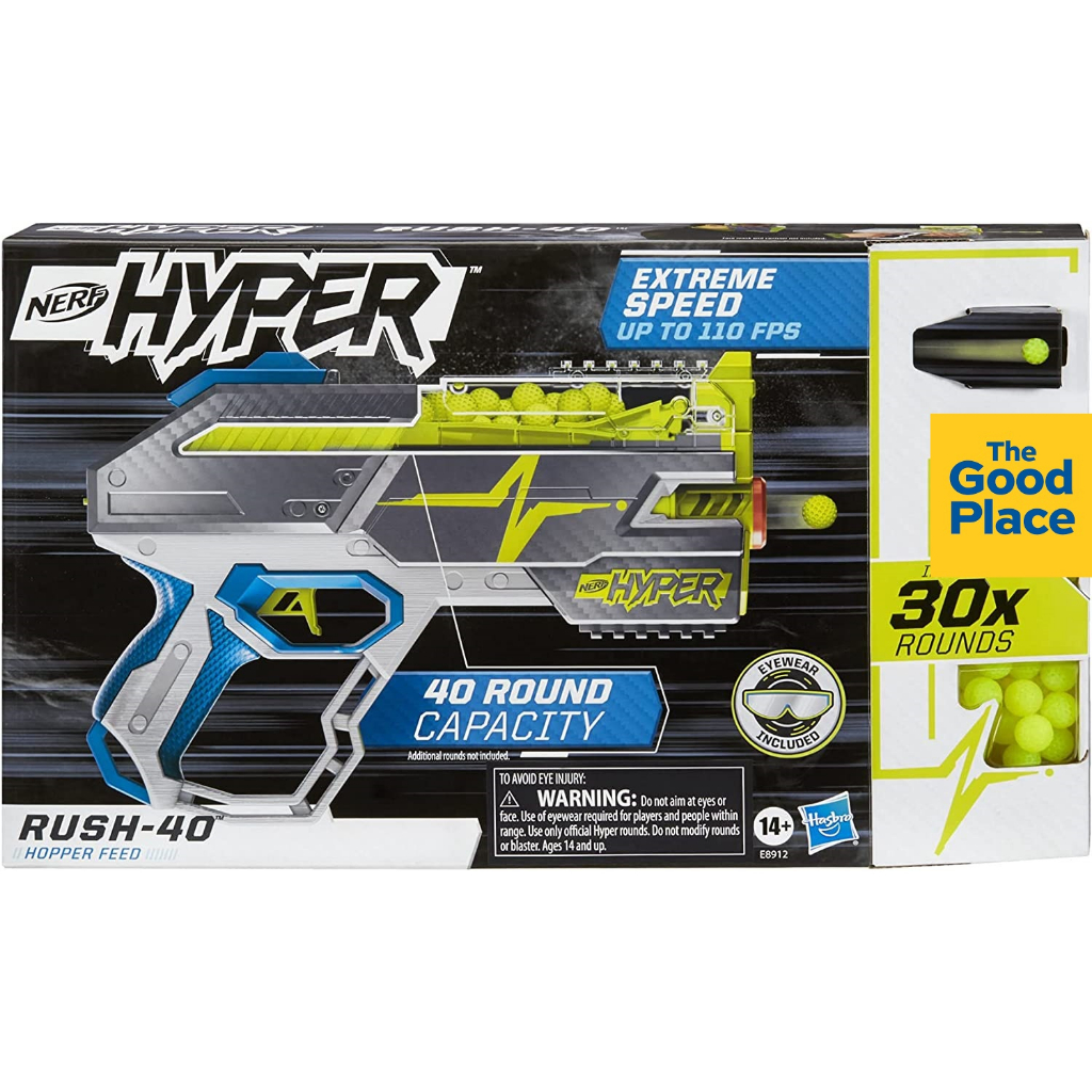 HASBRO Nerf Rival Hyper Rush-40 Pump-Action Blaster, 30 Hyper Rounds ...