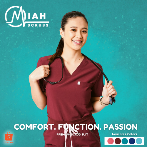 Lit N' Lite Collection Medical Scrub Suit Rosewood Maroon Shopee