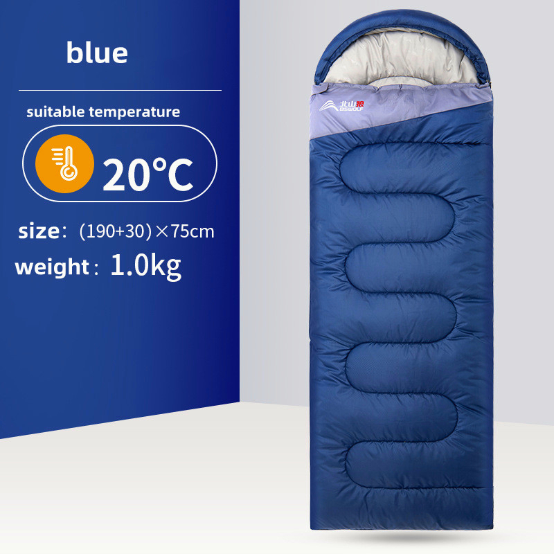Outdoor camping waterproof sleeping bag can spliced Hooded Sleeping Bag