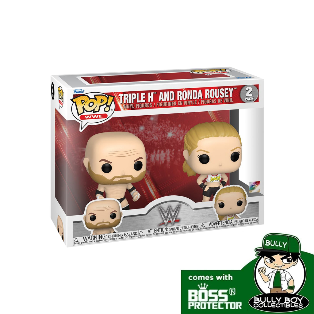 Funko POP WWE Triple H and Ronda Rousey 2 Pack With Boss