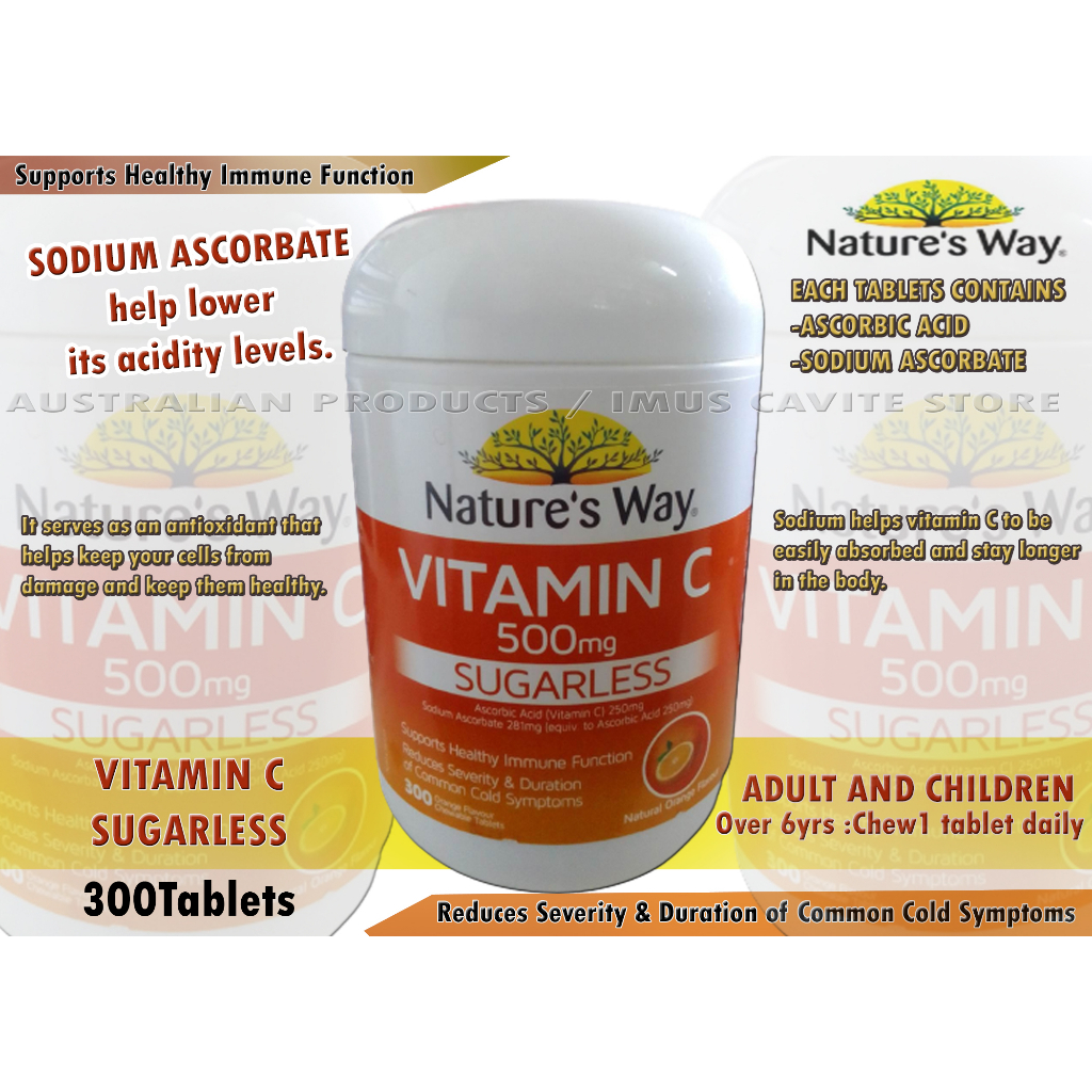 Nature's Way VITAMIN C SUGARLESS Immune Support 500mg 300 Tablets