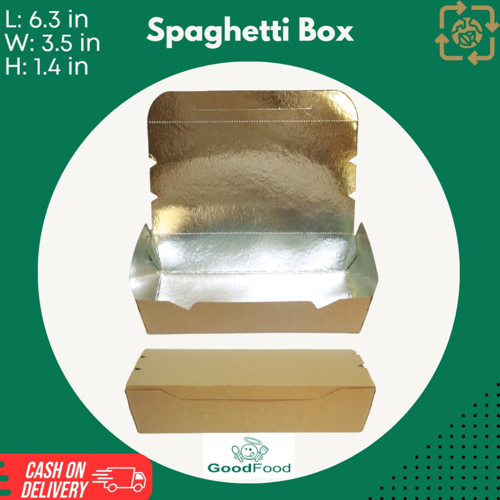 (600 PCS) Spaghetti Box Small Takeout Box Silog Box Brown Foil Coated ...
