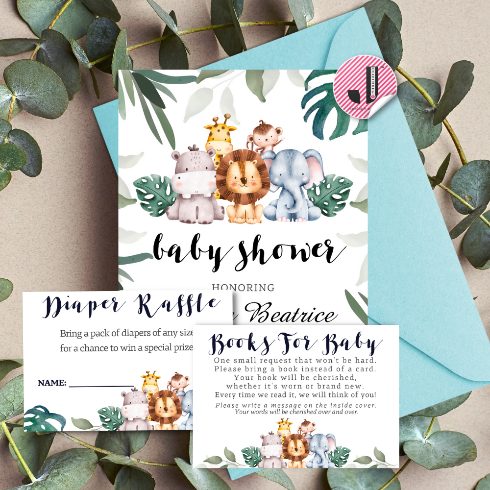 Safari baby shower invitation set safari baby shower invite customize