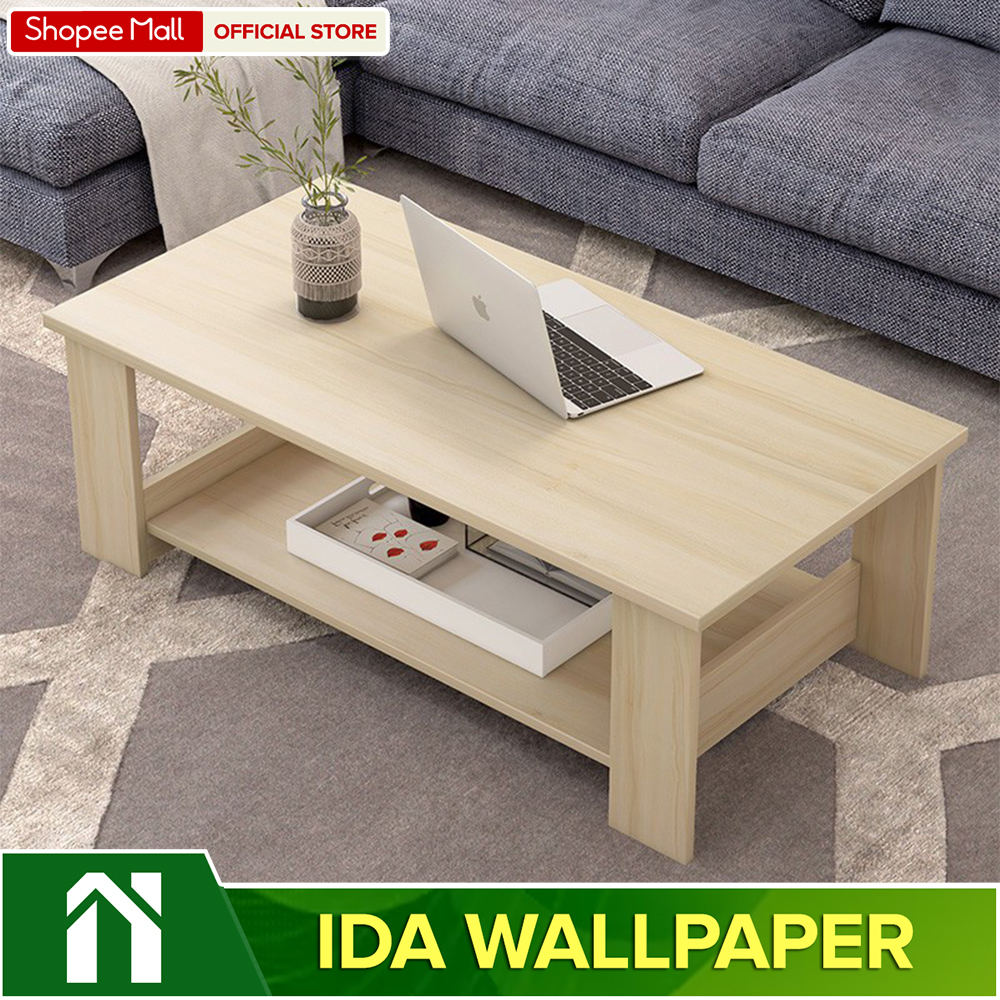 IDA Coffee Table with Storage Shelf, Cocktail Table TV Stand Side End ...