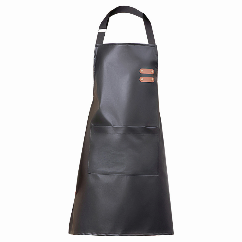 Unisex Kitchen Waterproof Oilproof apron PU leather apron home wear