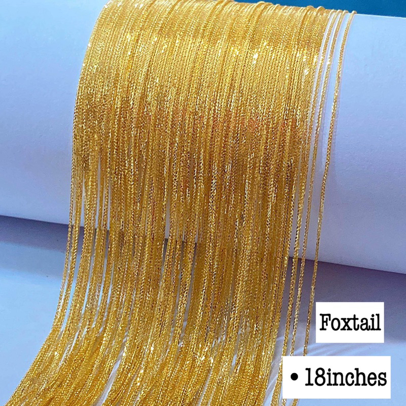 foxtail Gold| Pawnable Authentic Gold| Foxtail Chain 18inches| Matibay ...