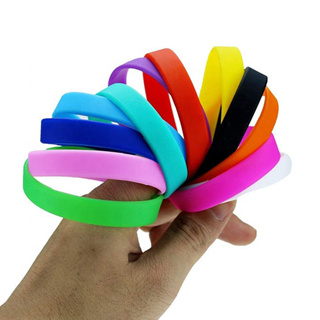 Silicone Bracelet - 48-Pack Blank Rubber Wristbands for Sports Teams, Games, Kid