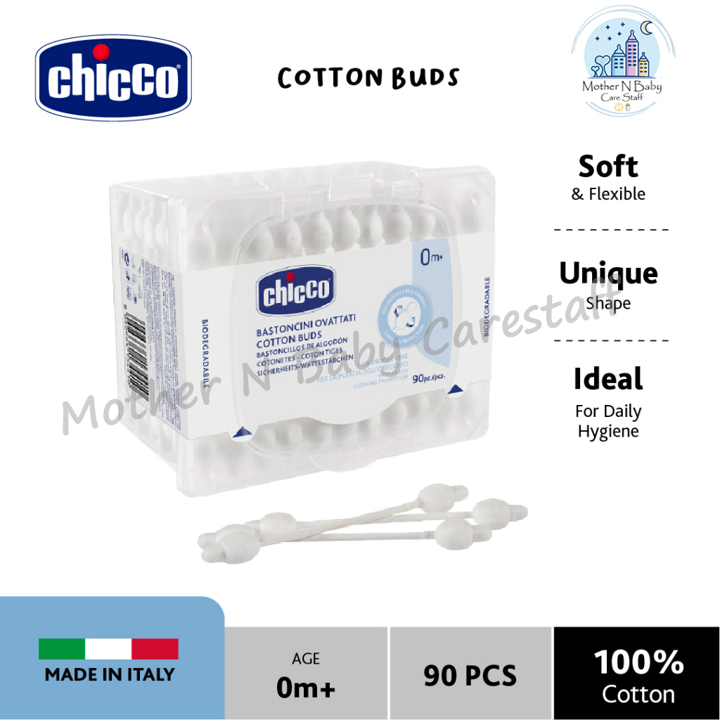 Plain Chicco Bastoncini Ovattati Cotton Buds, For Ear Cleaning