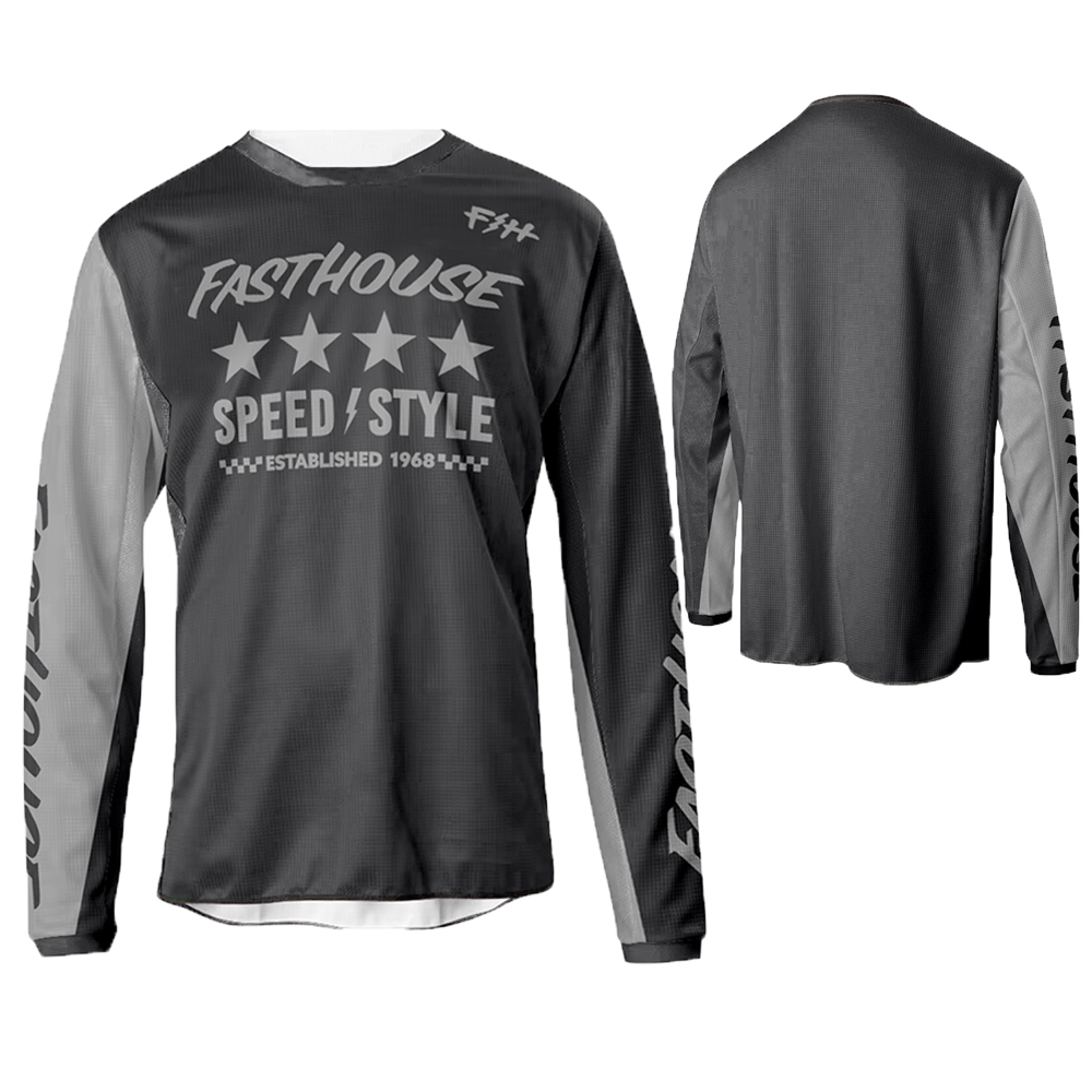 Fasthouse Youth Carbon Long Sleeve Jersey In BLACK - Youth Medium