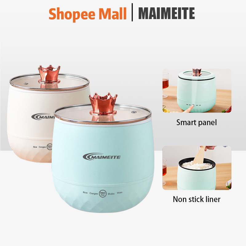 Maimeite Mini Rice Cooker Non-Stick Inner Pot 1.8L Multi-Function Rice ...