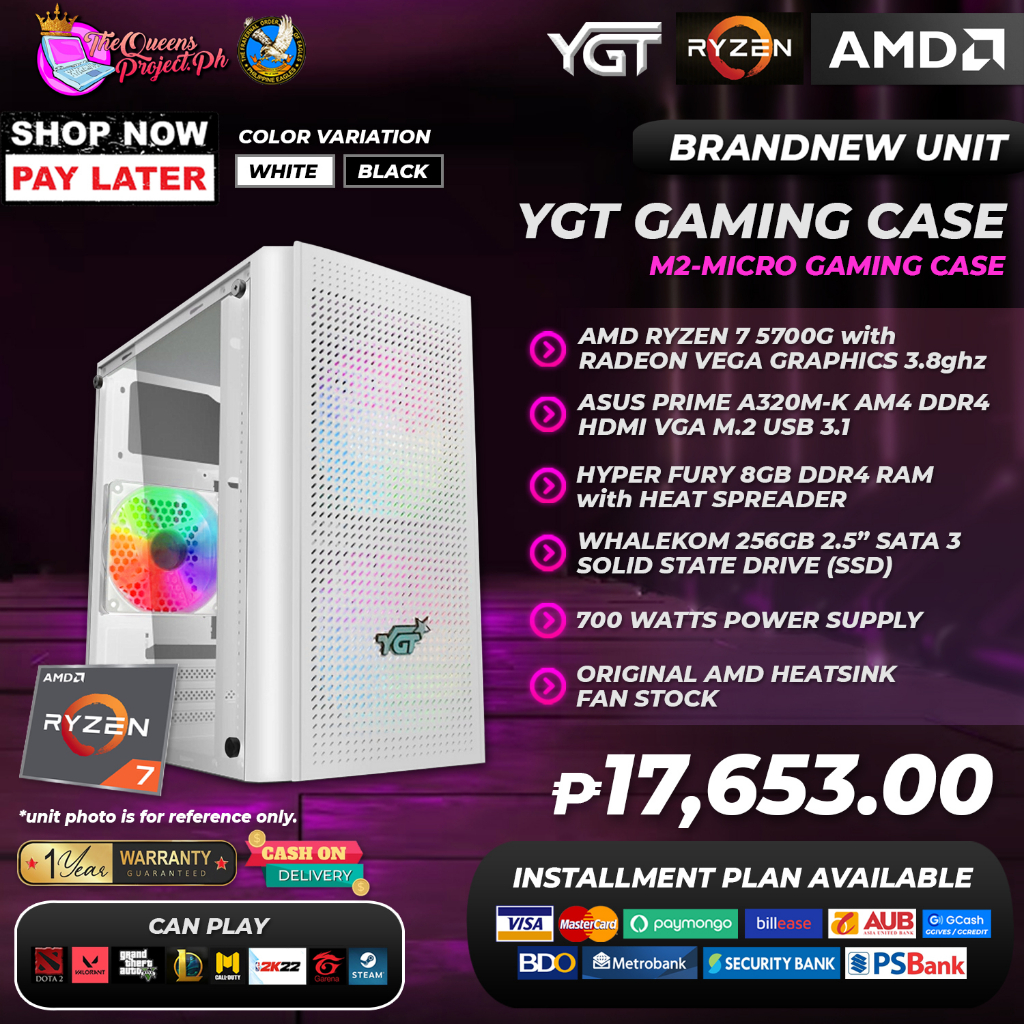 Brandnew System Unit Cpu Ygt M Micro Gaming Case Amd Ryzen G