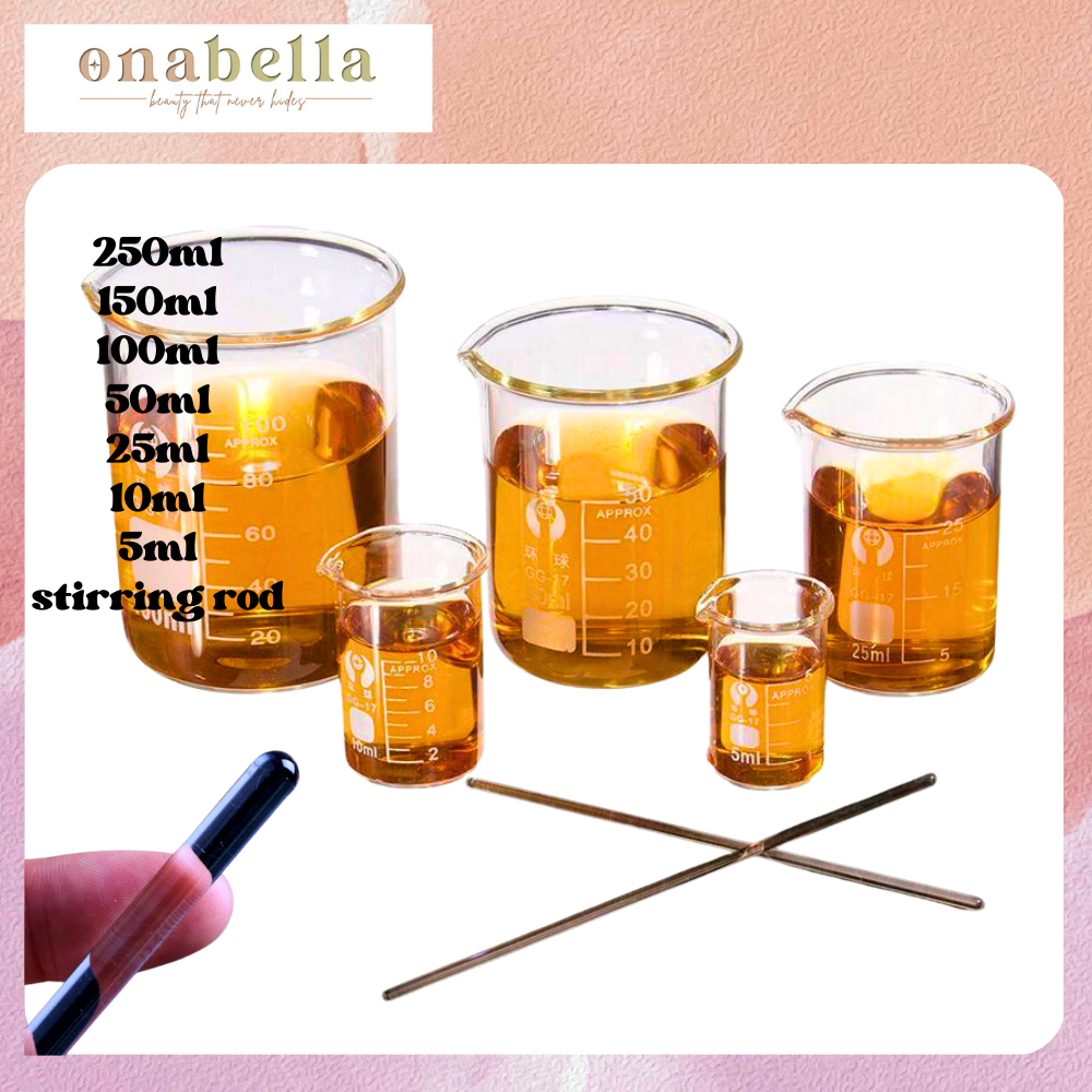 Glass Beaker 5ml 10ml 25ml 50ml 100ml 250ml Stirring Rod Lab Glass Beaker Laboratory 0798