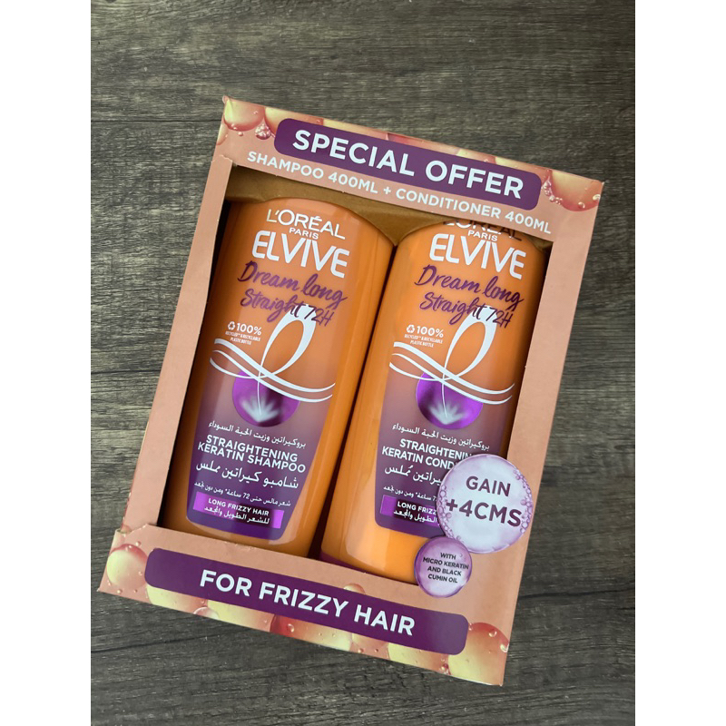 LOREAL ELVIVE Shampoo 400ML & Conditioner 400ML • 2025 Expiry • UAE 🇦🇪