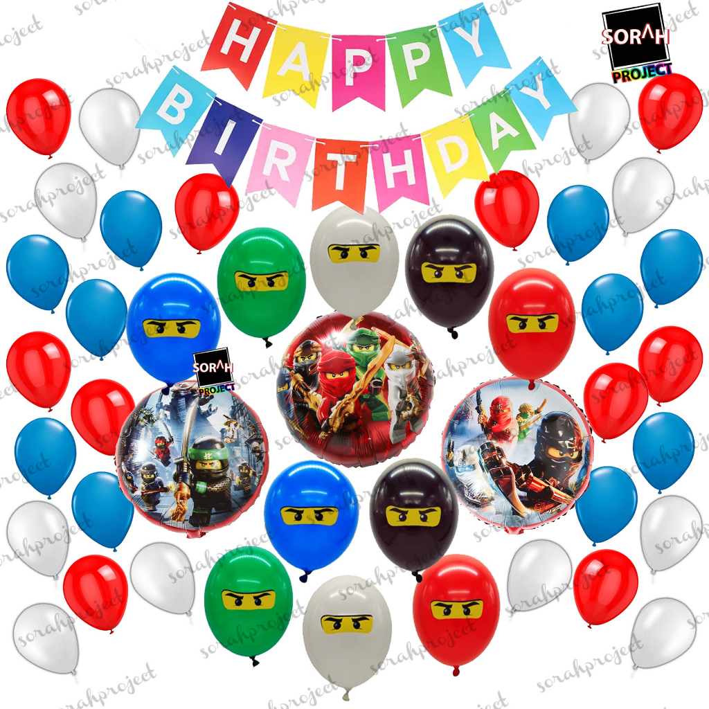 Ninjago Birthday Party Decoration Balloon Theme Set Package DIY Sorah ...