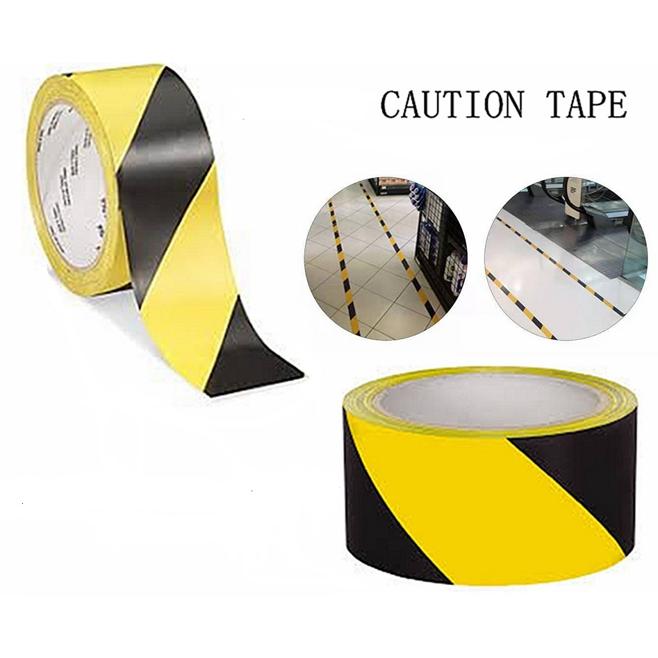 Ud 20 Meters Pvc Caution Warning Tape Alert Isolated Reflective Black 