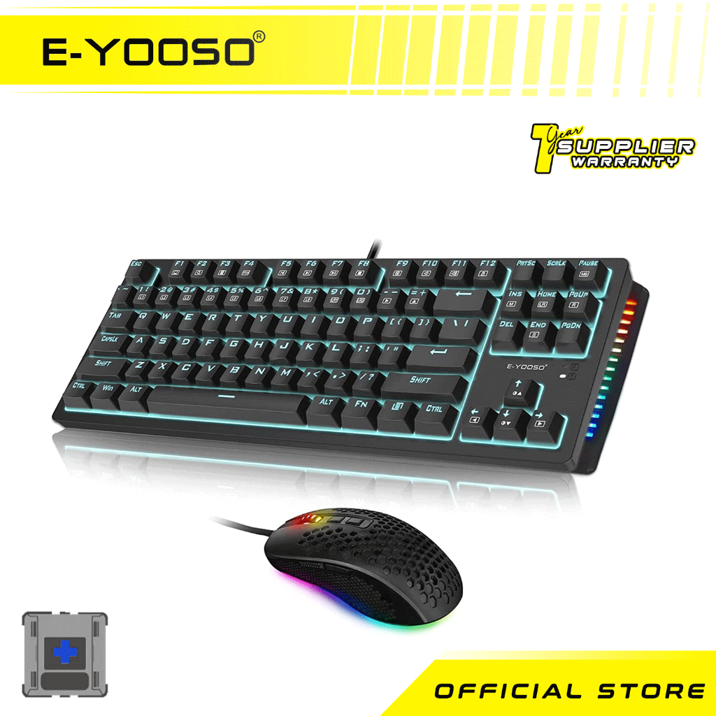 EYOOSO Z737 Gaming Set Wired Clicky Keyboard and Mouse, PC/Win/Mac