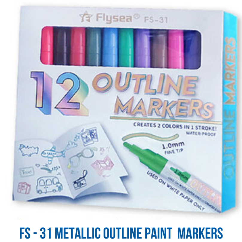 Flysea 12-80 Colours Acrylic Paint Pens Painting Stone Ceramic Glass Marker2-3Mm - 12-Colour Set main image 0