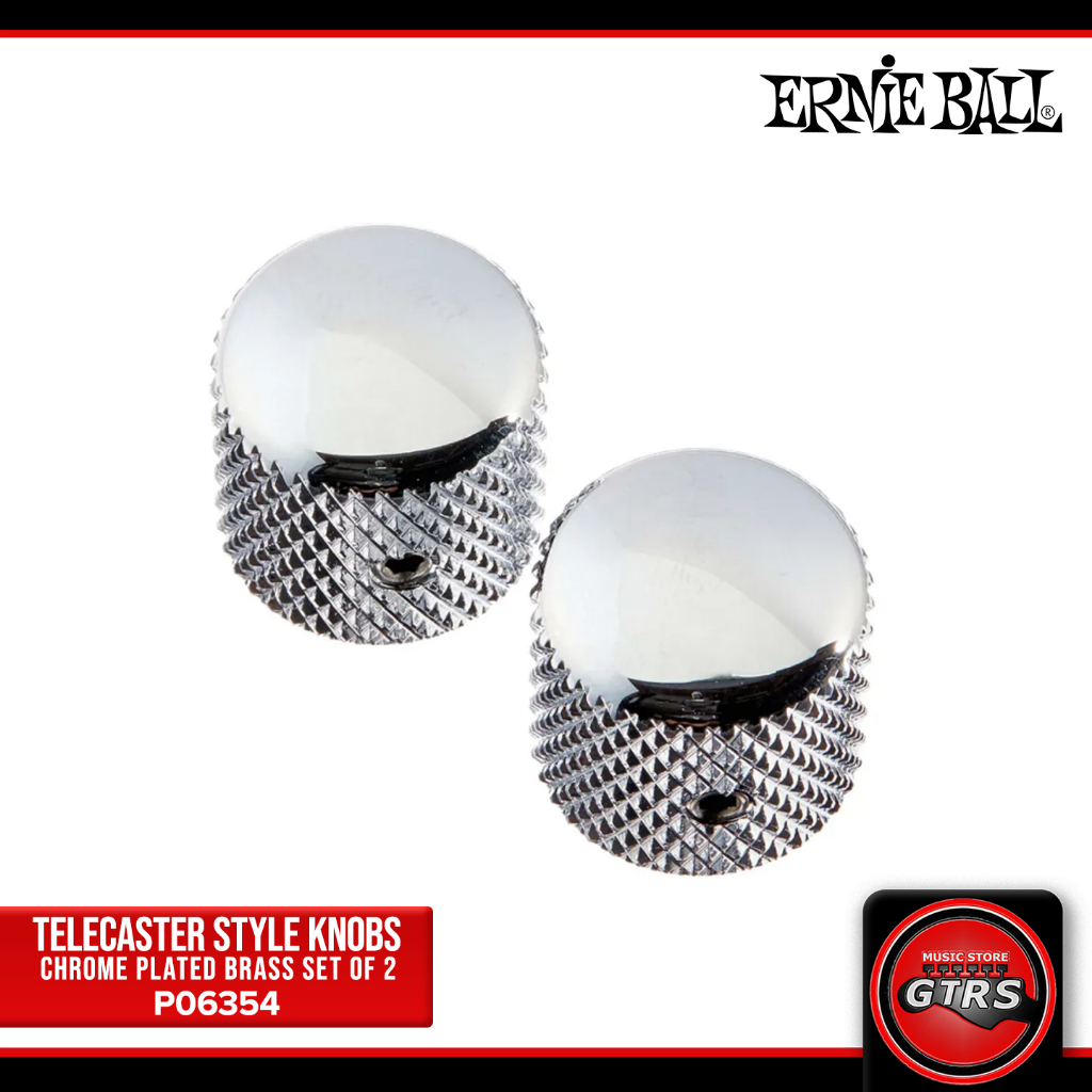 Ernie Ball 6354 Telecaster Style Knobs Chrome Plated Brass Set of 2