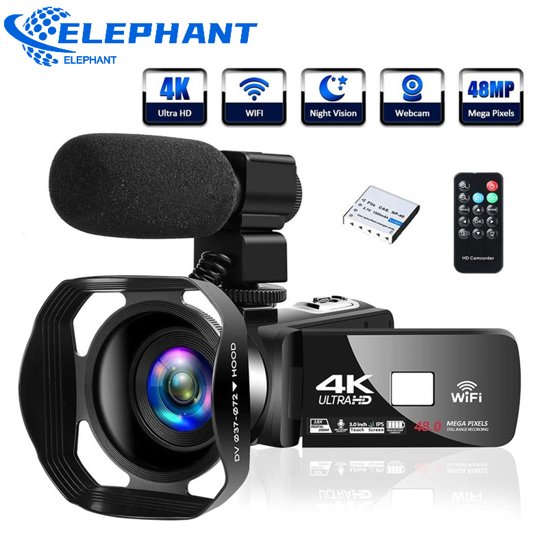 Video Camcorder 4K 18X Digital Zoom Camera Builtin Fill Light Touch Screen For Live Streaming
