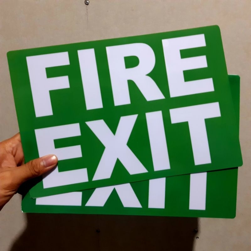 FIRE EXIT 2 COLORS TO CHOOSE SIGN PVC TYPE WATERPROOF AND NON-FADING ...