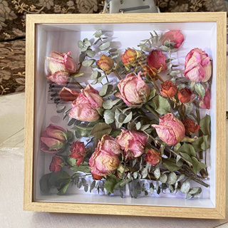 1pc Transparent Wood & Dried Flower Shadow Box Frame