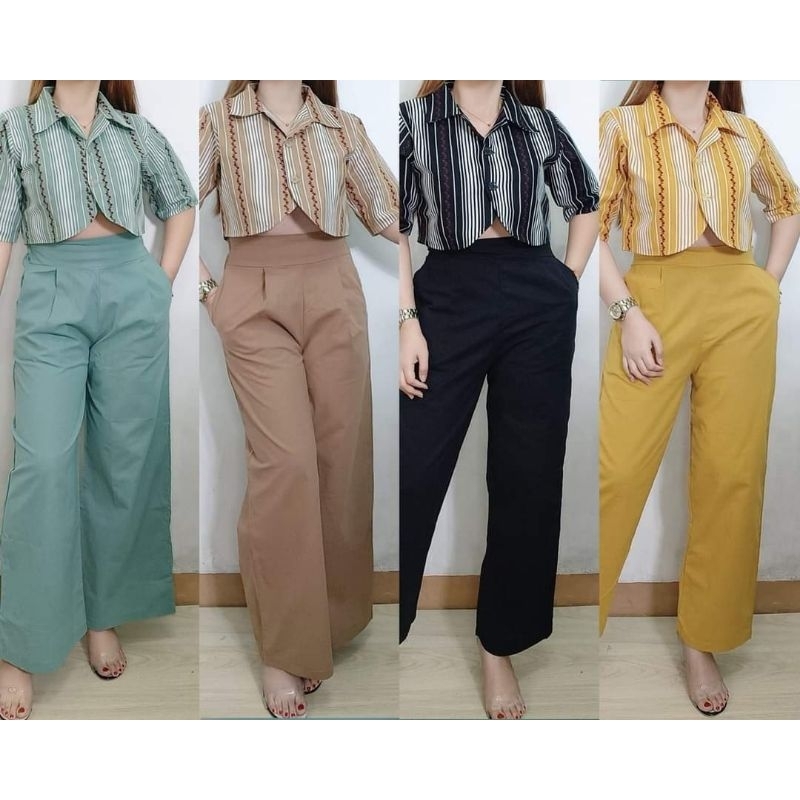 Charmaine Polo Pants Coordinates | Shopee Philippines