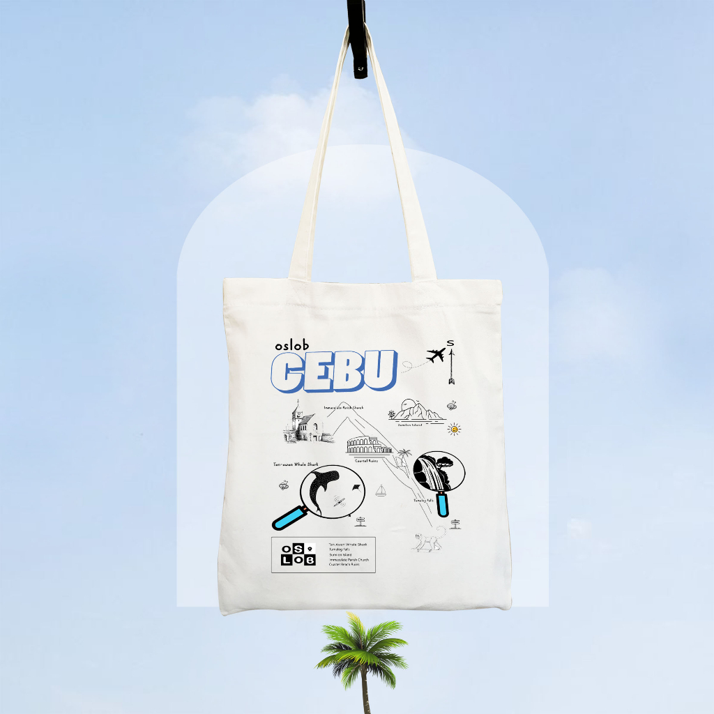 Oslob Cebu Tourist Spot Inspired Thick Canvas Tote bag Shopee Philippines