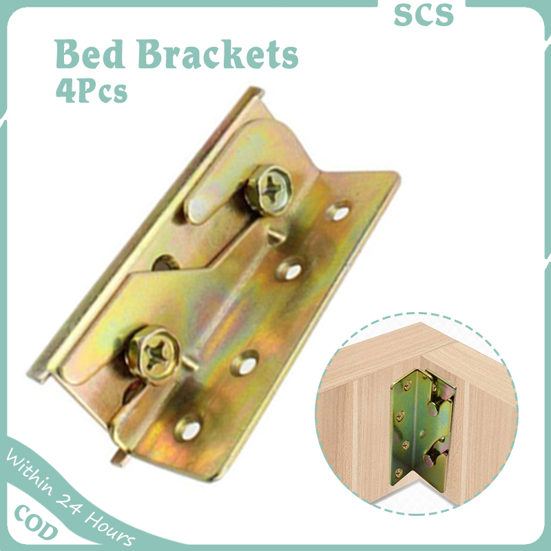 4 Sets Bed Rail Bracket Heavy Duty NonMortise Bed Rail Bracket Bed
