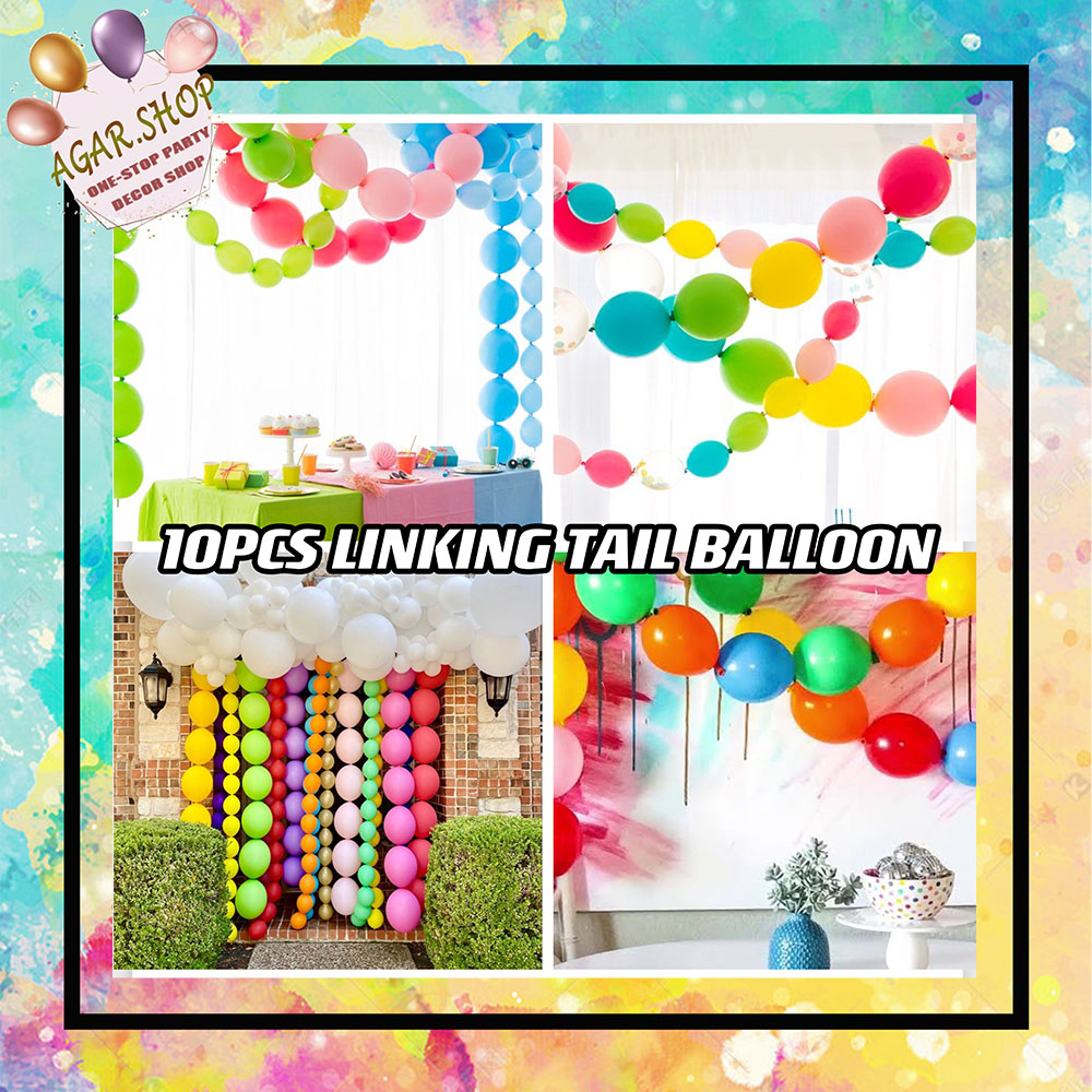 10pcs Linking Balloon 10Inch Tail Balloon Garland Tutorial