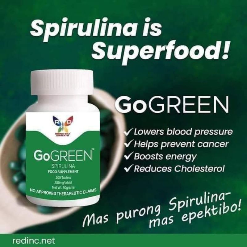 Go Green Spirulina ( 200 tablets/Bottle ) Shopee Philippines