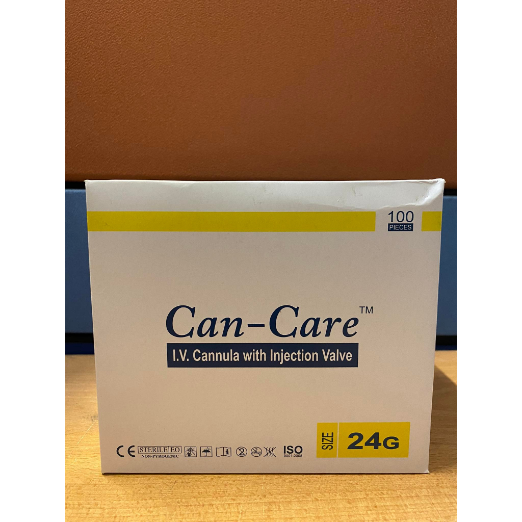 CAN-CARE I.V. Cannula with Injection Valve (18G, 20G, 22G, 24G, 26G ...