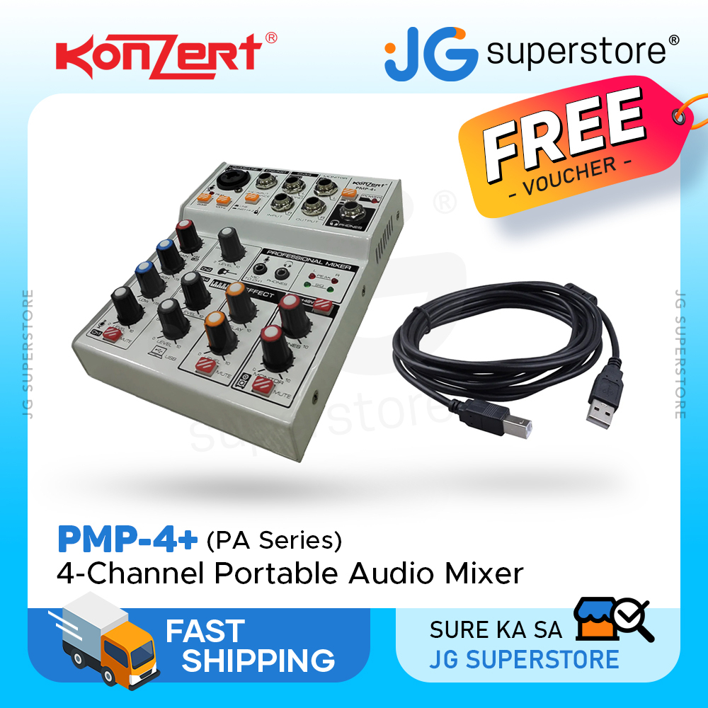 Konzert PMP4+ 4Channel Portable Audio Mixer with Mic/Line/Instrument