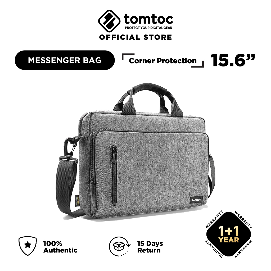 tomtoc 15.6 Inch Casual Laptop Messenger Bag / Business Shoulder Bag