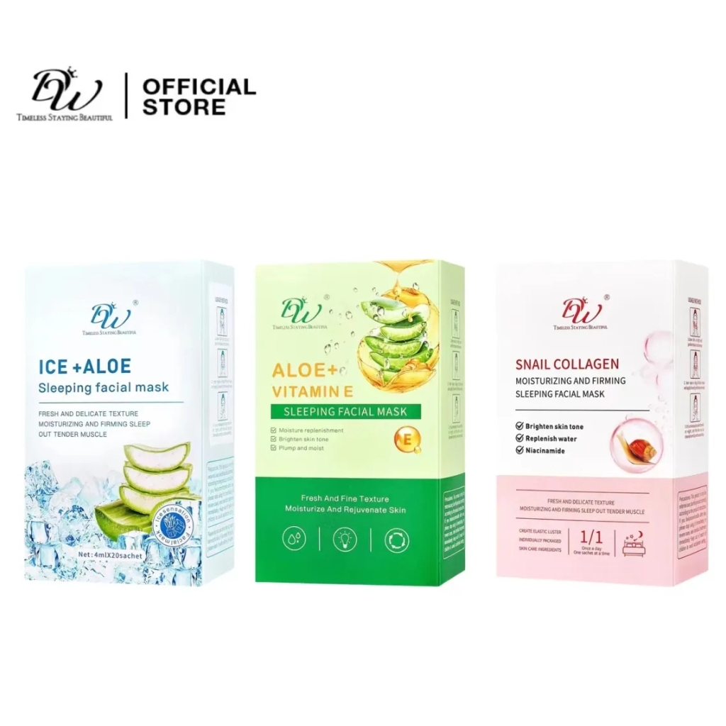 3 IN 1 ( DW Sleeping Mask ) Ice + Aloe / Aloe + VE / Snail Collagen ...