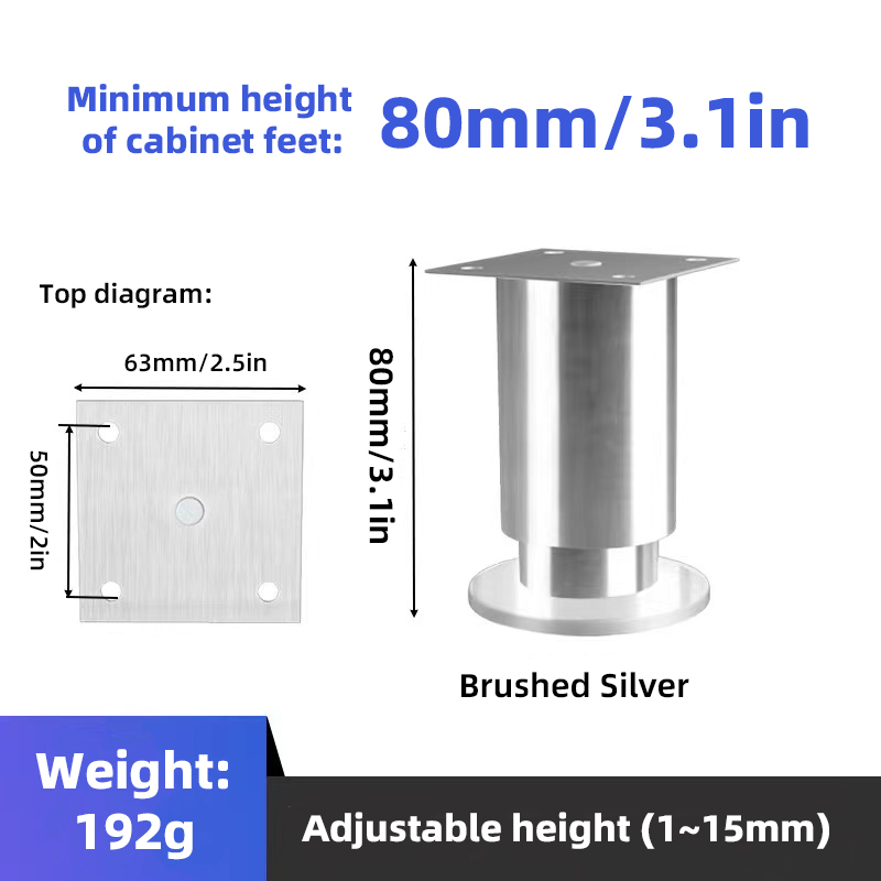 COD Adjustable Stainless Steel Table Legs Bed Sofa Foot Home