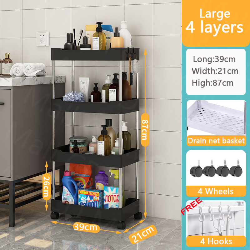 Bathroom Organizer Rack 3/4/5 Layer Crevice Organizer Rack Kitchen ...
