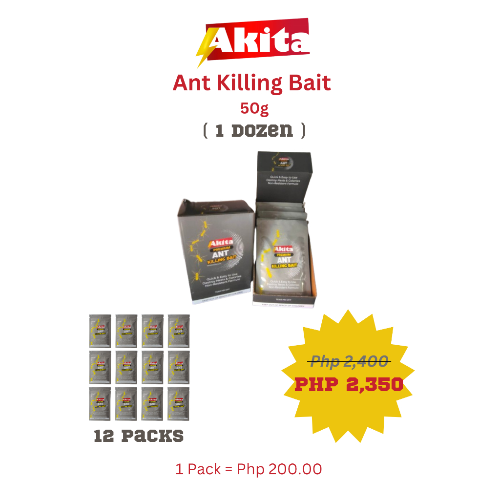 Akita Ant Killing Bait 50grams ( 1 DOZEN ) | Shopee Philippines