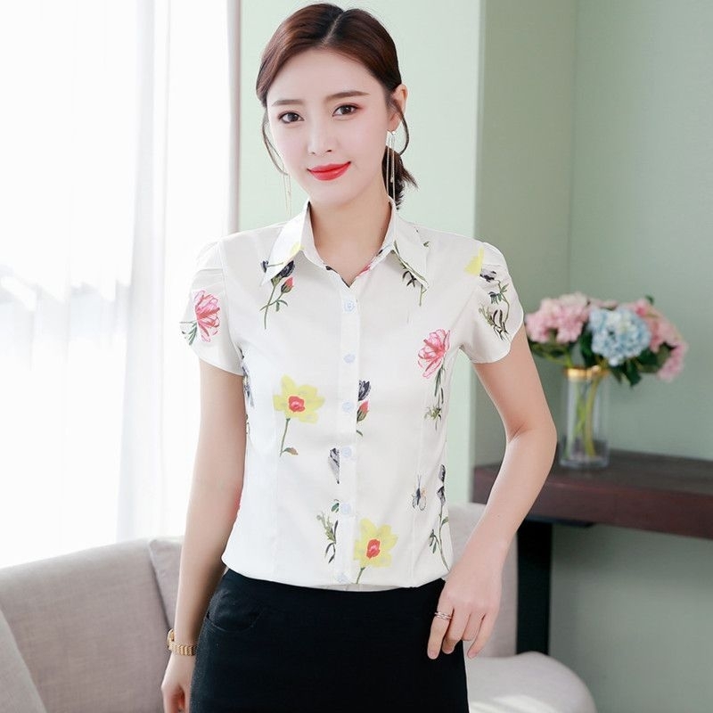 Women Short Sleeve Crop Plus Size Top Office Formal | Shopee Philippines