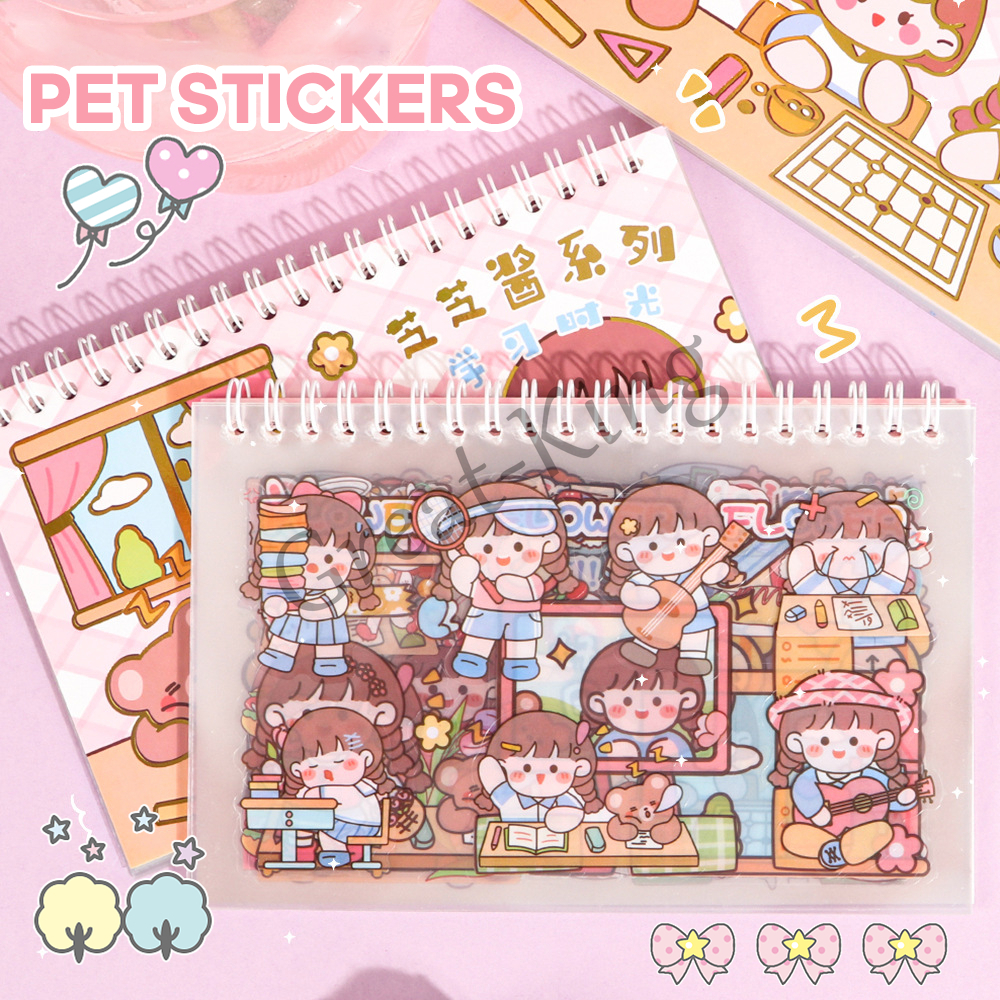 Cute Sticker Girl Heart handbook Coil Sticker Children DIY Decorative ...