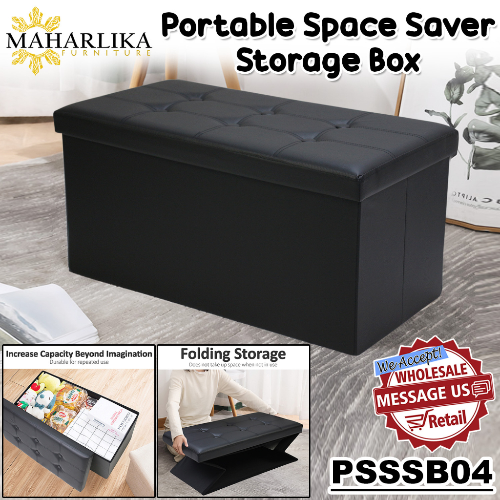 Maharlika PSSSB04 Ottoman Storage Space Saver Rectangular Folding Sofa