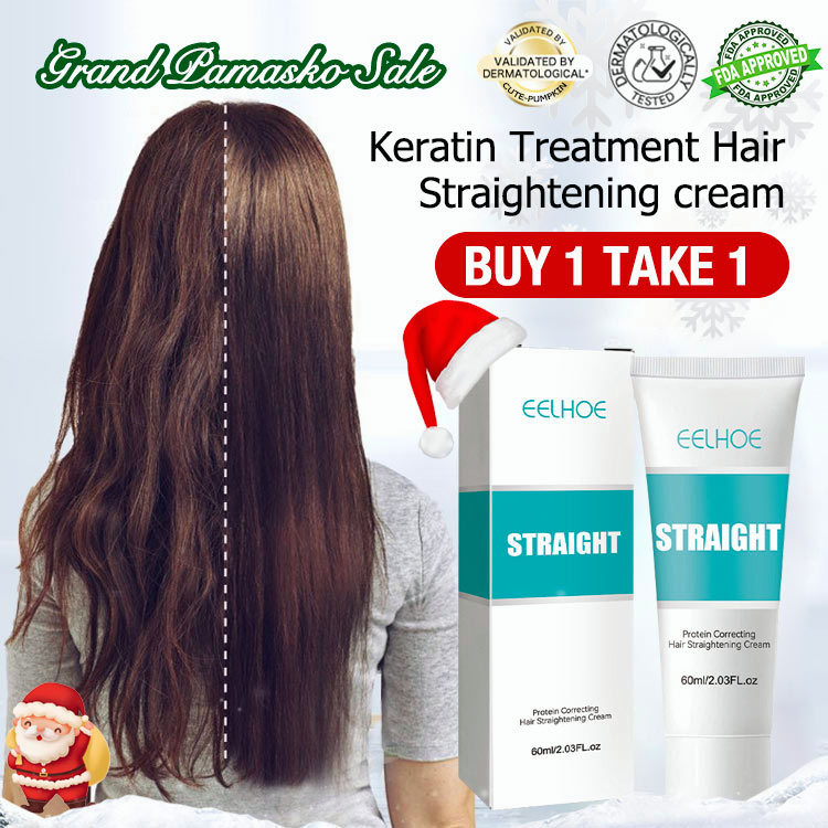 【Gift】EELHOE Keratin Treatment Hair Straightener Cream Scalp Treatment