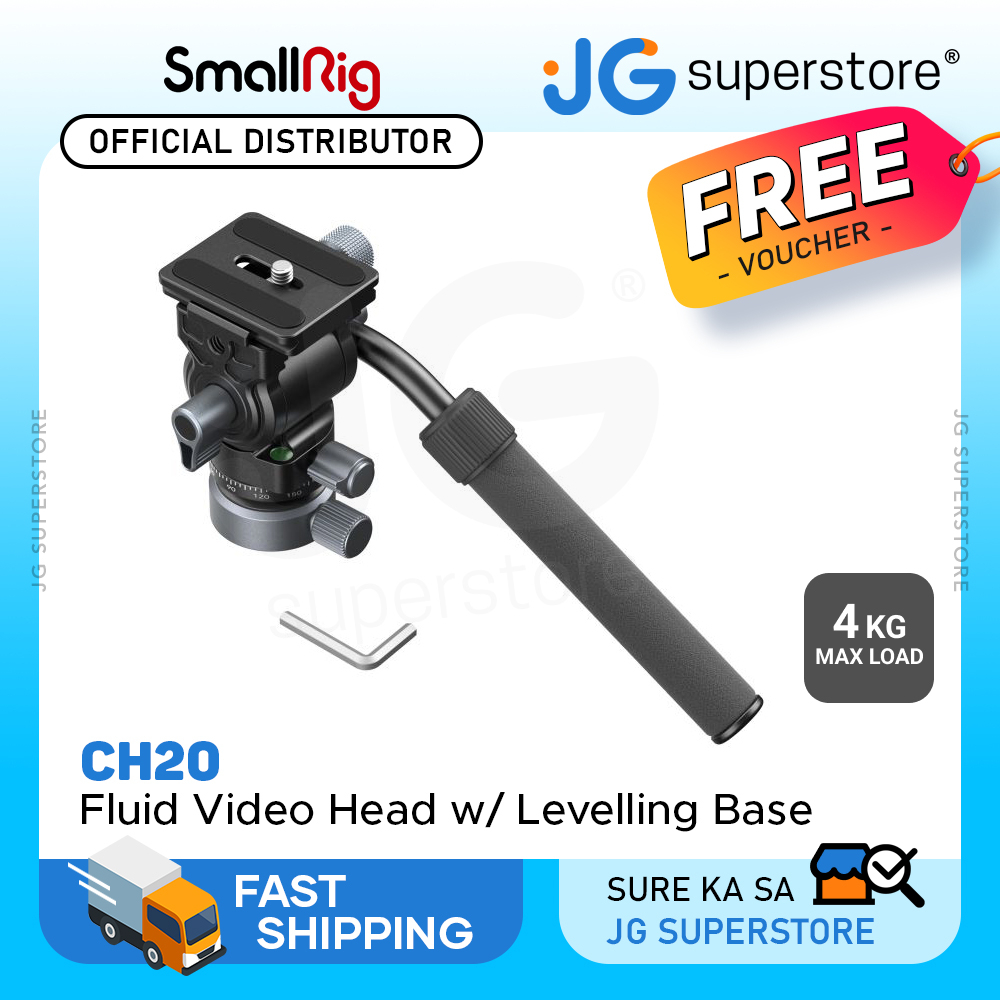 SmallRig CH20 Fluid Video Head Mount Plate w/ Leveling Base w/ Pan ...