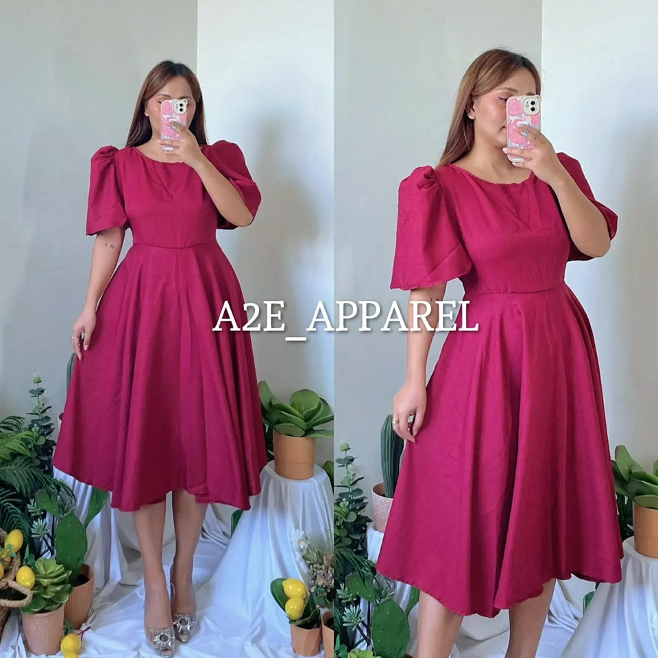 A2E | Klay Dress | Modern Filipiniana Puff Sleeves Dress | Shopee ...