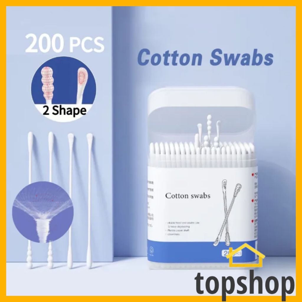 200pcs Baby Cotton Swab Thin Buds Cleaning Cloth Cotton Swab Disposable