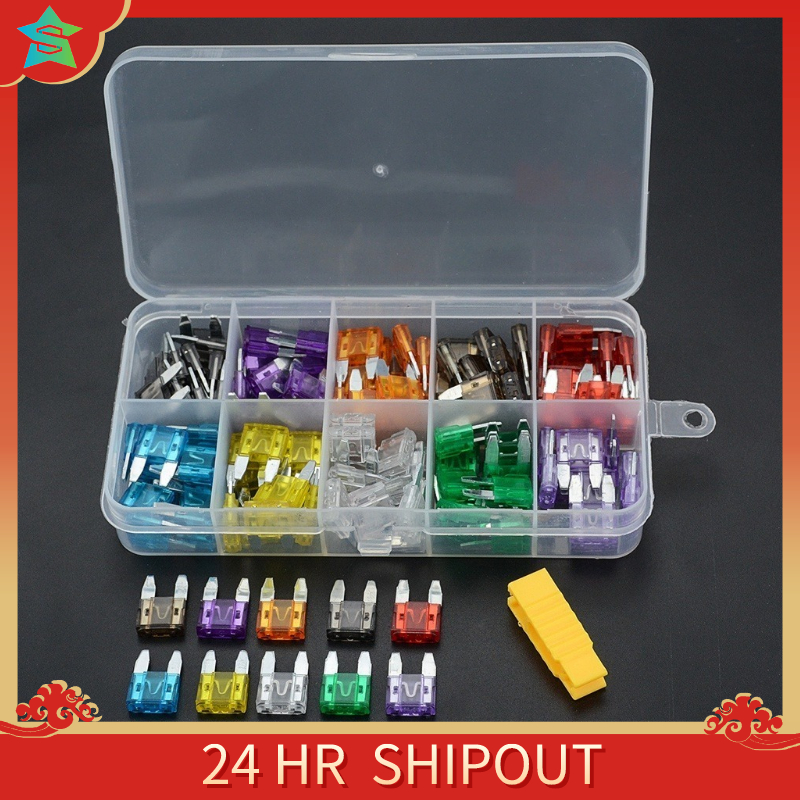 300/180/120pcs Car Blade Fuse Assortment Kit Auto Truck Automotive Medium Small Fuse Mixed Motorcycle Circuit Fuse With Box