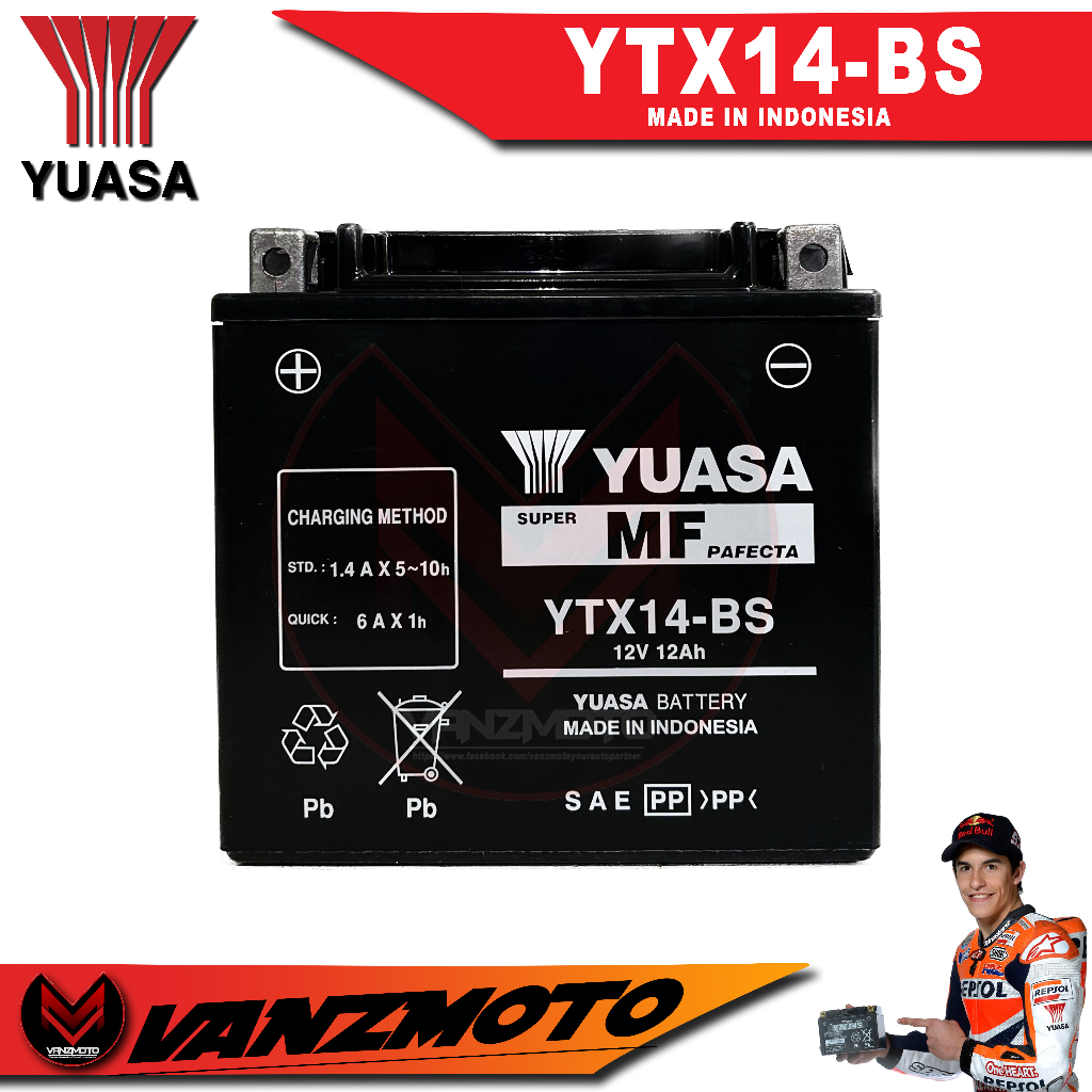 Batteria Yuasa Per BMW R 1200 GS Adventure ABS DTC LC 2017 - YTX14-BS - Foto 2