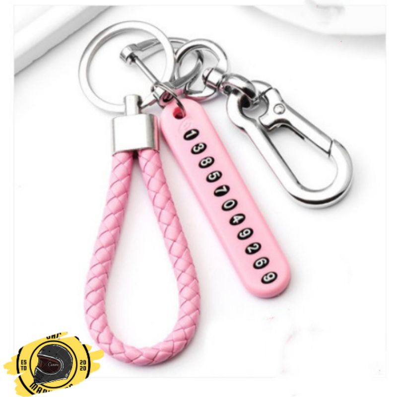 Anti-lost Phone Number Plate Car Key Holder Motorcycle Keychain ...