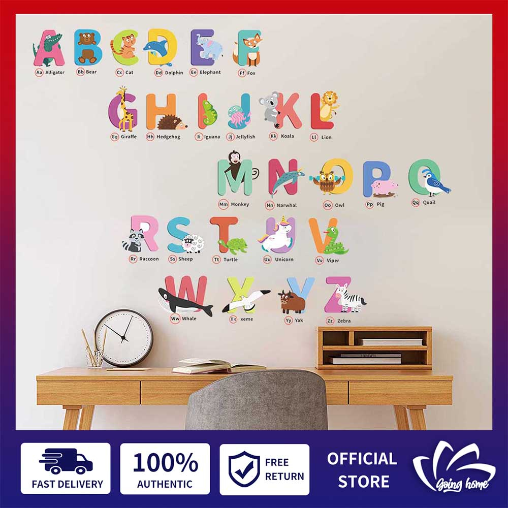 Alphabet Letters Wall Stickers Early Education ABC Letters Wallpaper