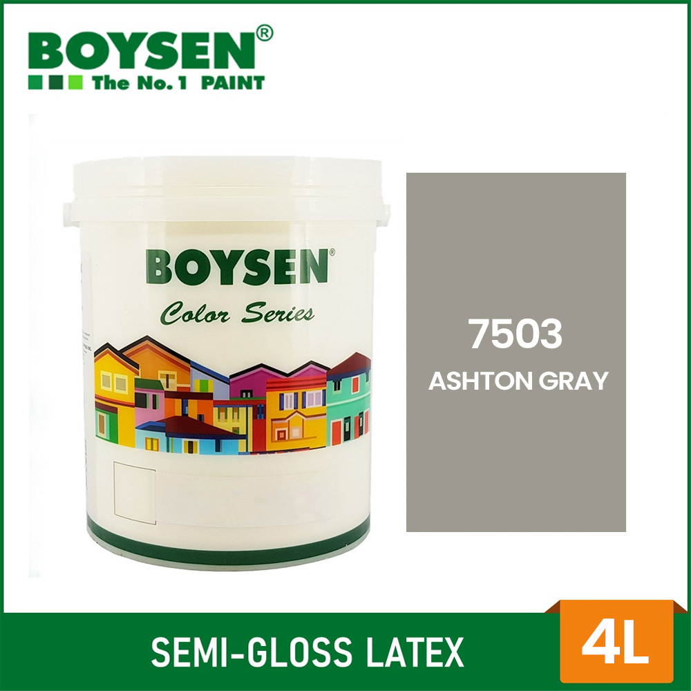 BOYSEN B-7503 PERMACOAT SEMI GLOSS LATEX ASHTON GRAY 4L | Shopee ...