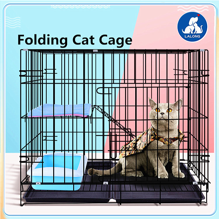 60x42x50cm Foldable Dog Cage Poop Tray Heavy Duty Dog Cat Cage Pet Cage ...